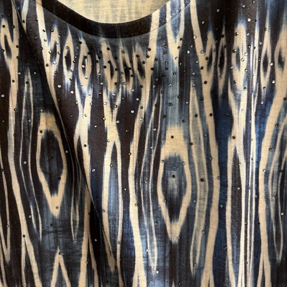 CHICO’S~ BLOUSE~BLUE~SILVER~1X - Picture 7 of 8